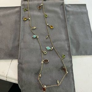 Ralph Lauren Semi Precious Stones Goldtone Necklace 34” Adjustable